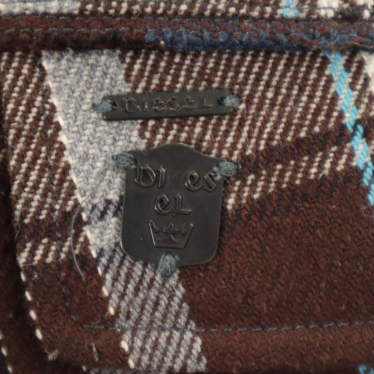 DIESEL ディーゼル チェック コート M ブラウン系 メンズ