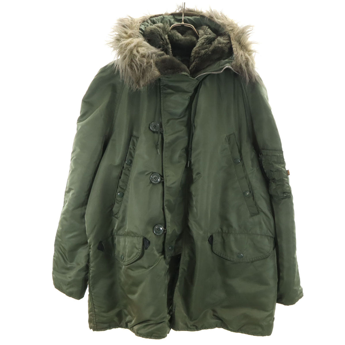 ALPHA INDUSTRIES INC アルファインダストリーズ USA製 ナイロン N3B ミリタリーコート L カーキ系 メンズ