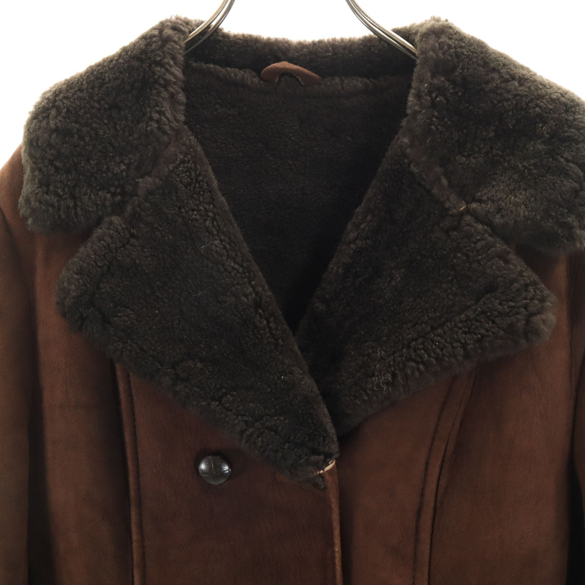 SHEEP SKINWEAR シープスキンウェア 80s イングランド製 ヴィンテージ ムートンコート 16 ブラウン レディース