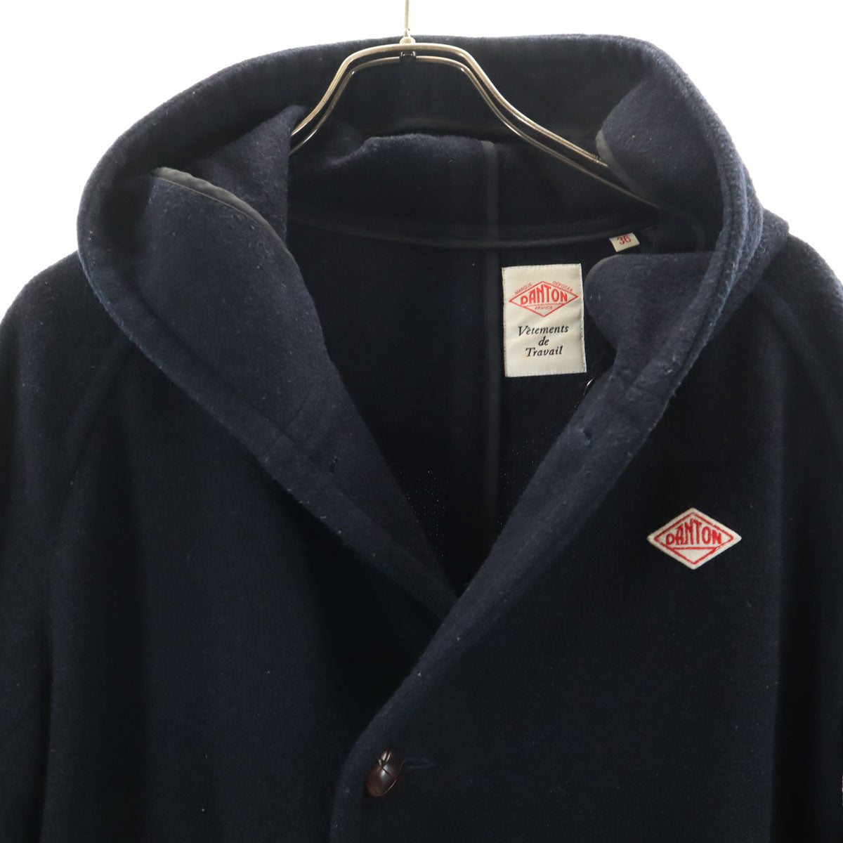 Danton ダントン 日本製 コート 36 ネイビー くるみボタン メンズ