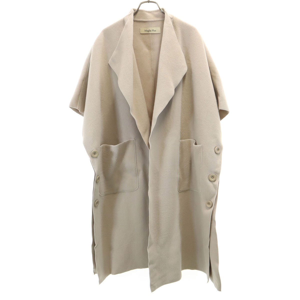 Maglia Plus マリアプラス サイドボタン ウールケープ コート F ベージュ レディース
