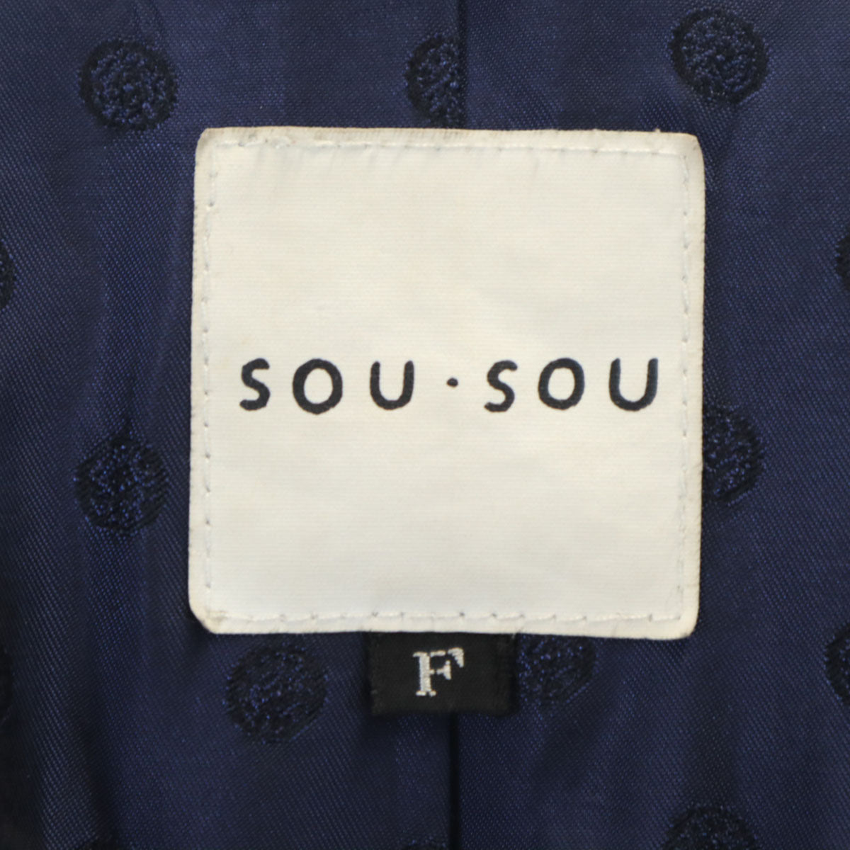 SOU・SOU ソウソウ 日本製 キモノスリーブ コート F ネイビー レディース