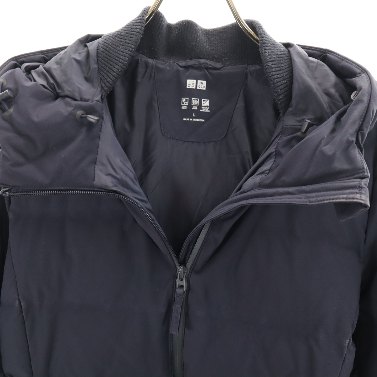 UNIQLO ユニクロ シームレス ダウンコート L ネイビー レディース