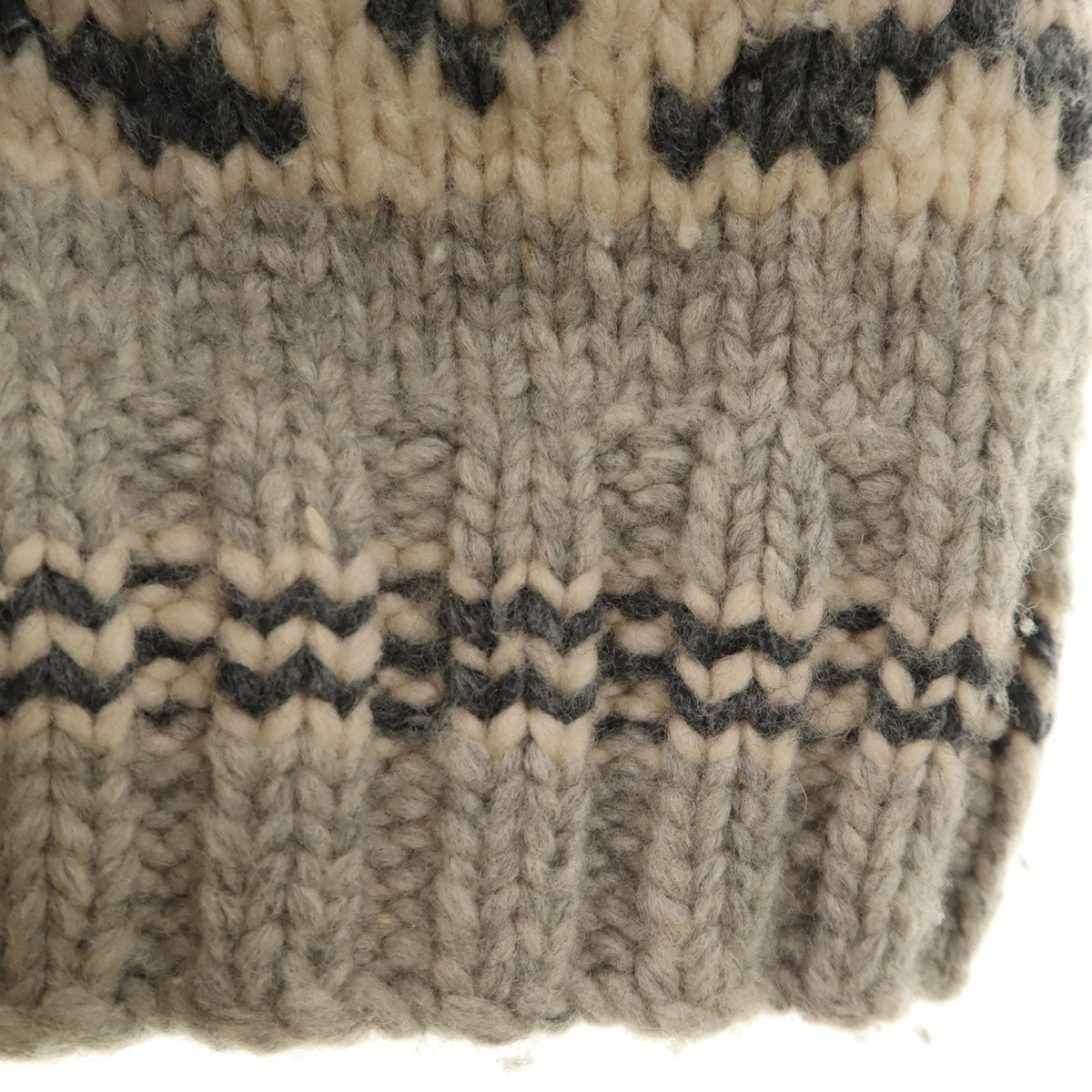 KANATA カナタ カナダ製 総柄 カウチン ガウンコート アイボリー ニット レディース