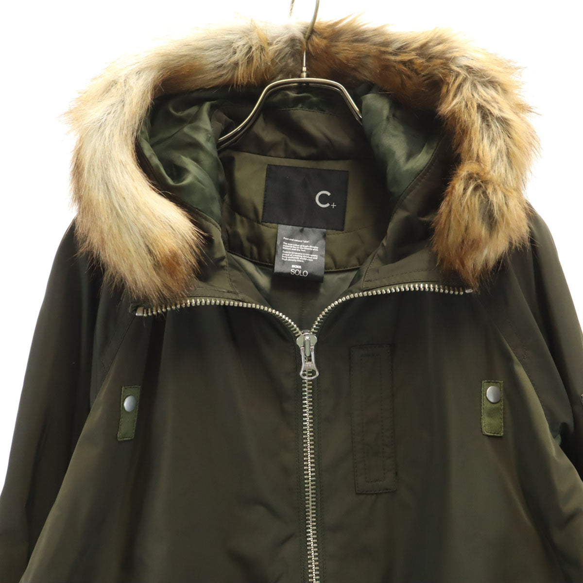 C-PLUS シープラス モッズコート 38 カーキ ライナー付き レディース