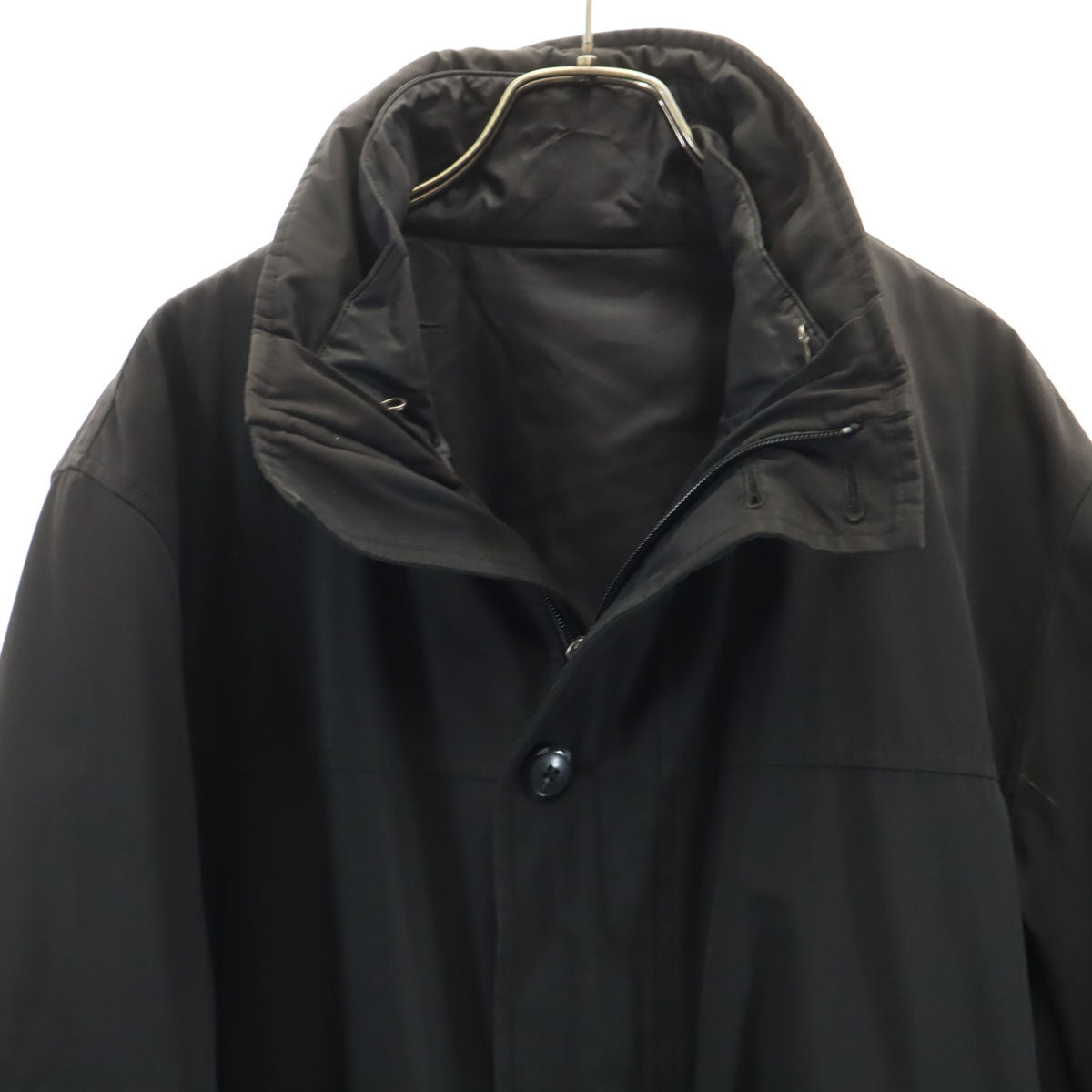 BURBERRY LONDON バーバリーロンドン 日本製 スタンドカラー コート M チャコールブラック ライナー付き 三陽商会 メンズ