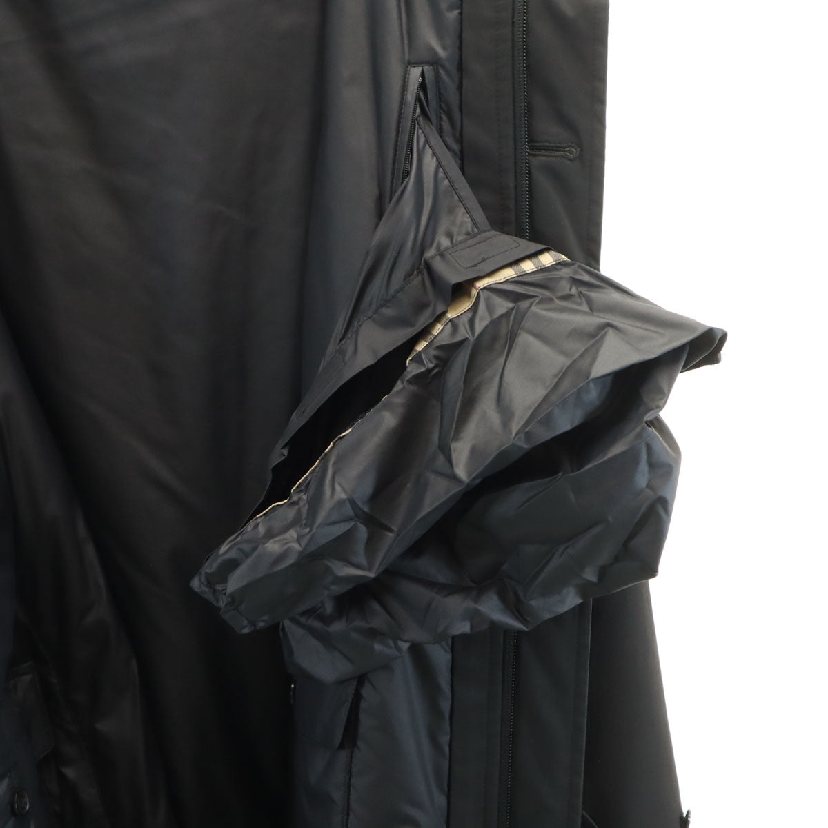 BURBERRY LONDON バーバリーロンドン 日本製 スタンドカラー コート M チャコールブラック ライナー付き 三陽商会 メンズ