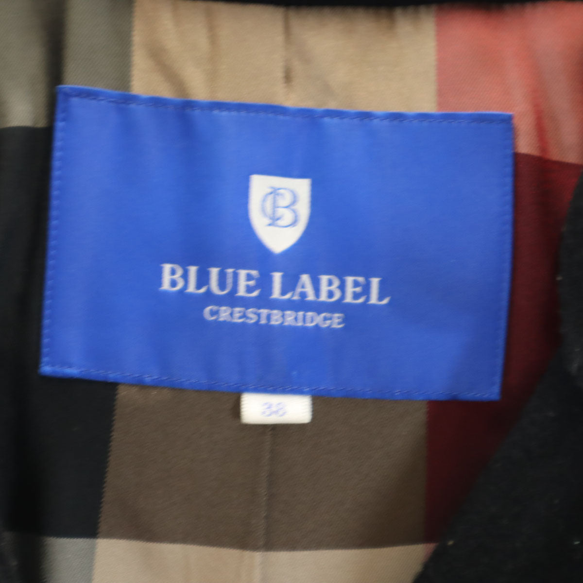 BLUE LABEL CRESTBRIDGE ブルーレーベルクレストブリッジ ウールコート 38 ブラック レディース