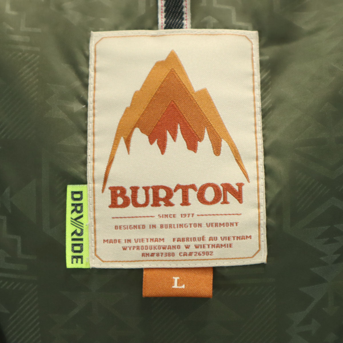 BURTON バートン スキー ジャケット L オリーブ系 メンズ