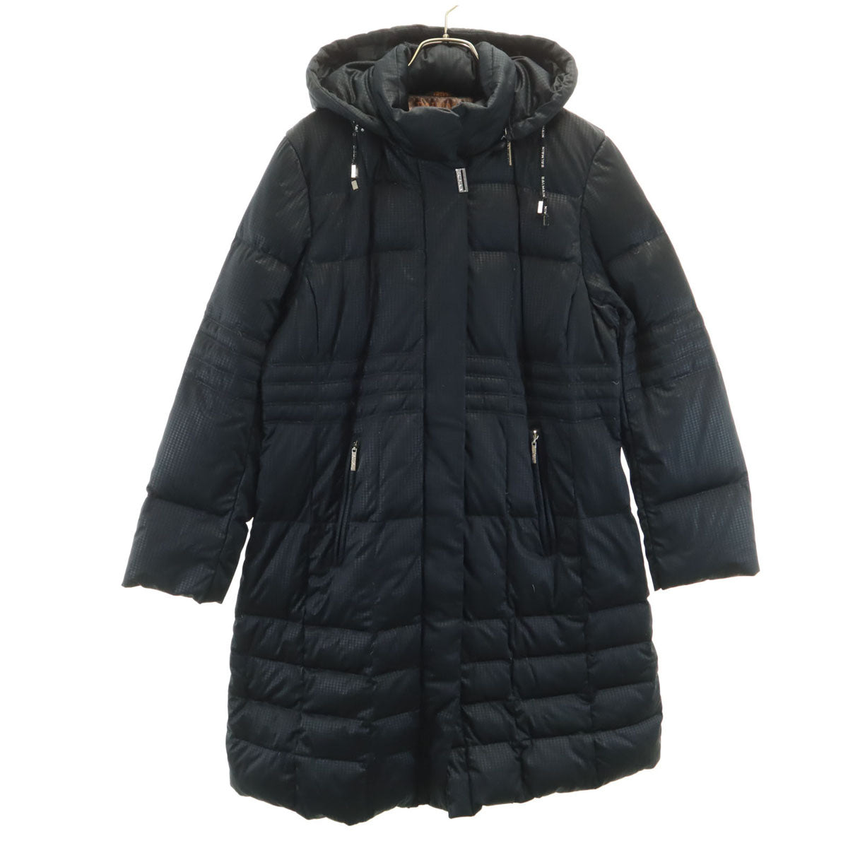 BALMAIN バルマン ハウンドトゥース柄 ダウンコート M ブラック系 千鳥格子 レディース