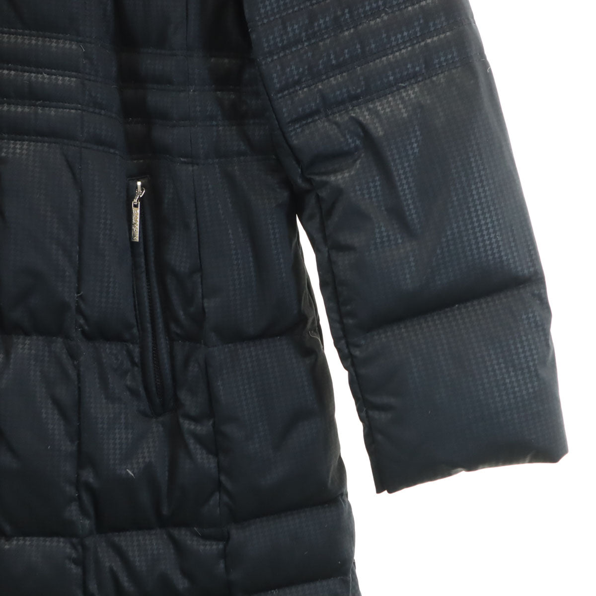 BALMAIN バルマン ハウンドトゥース柄 ダウンコート M ブラック系 千鳥格子 レディース