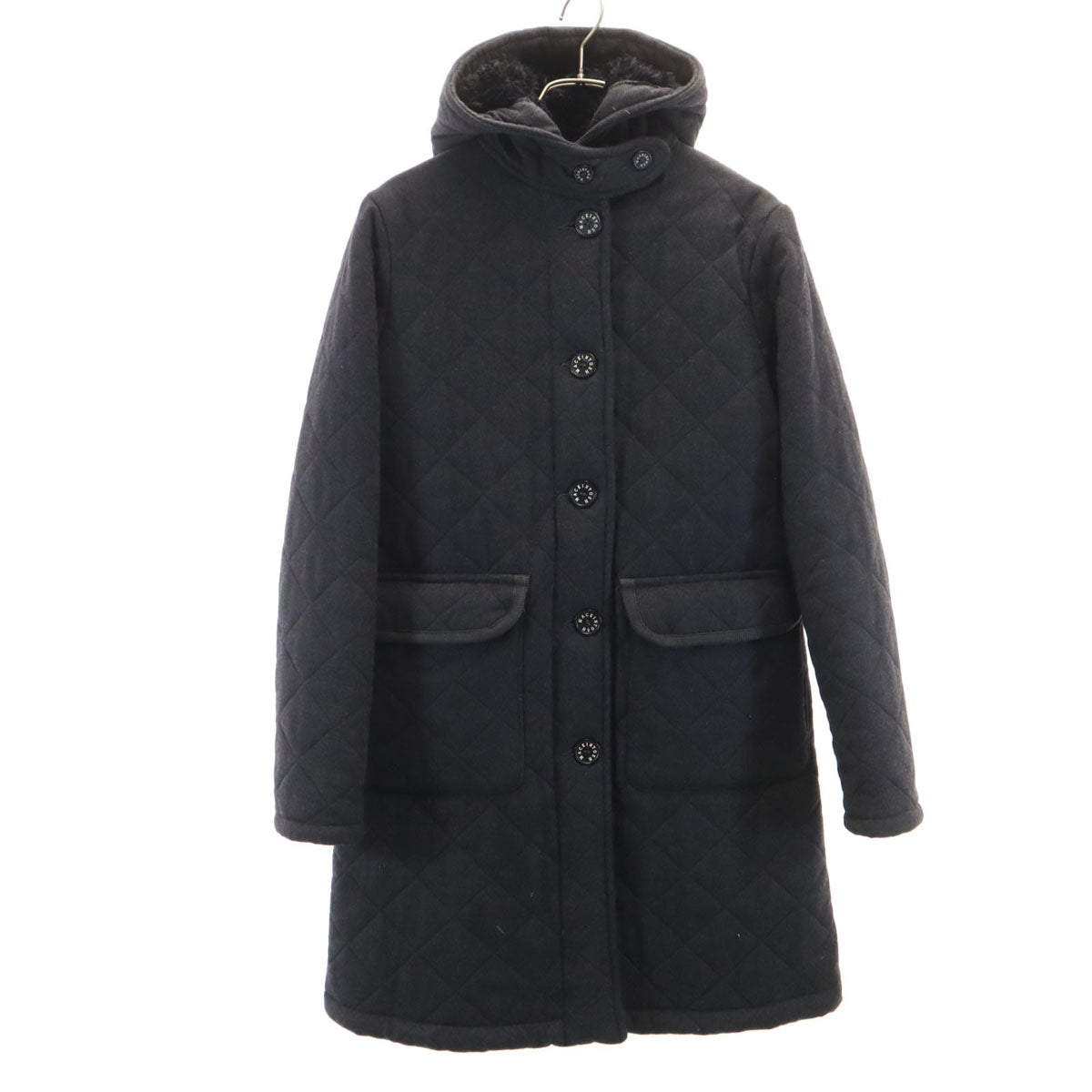 Mackintosh マッキントッシュ スコットランド製 キルティングコート 36 チャコールグレー レディース