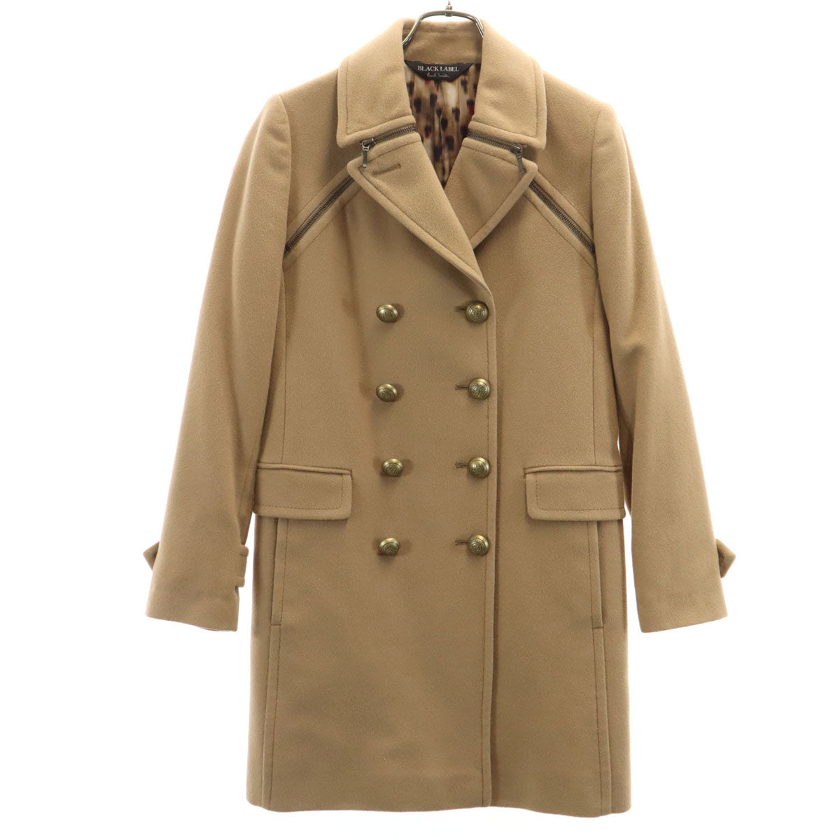 Paul Smith BLACK LABEL ポールスミス ブラックレーベル ダブルブレスト ウールコート 38 ベージュ レディース