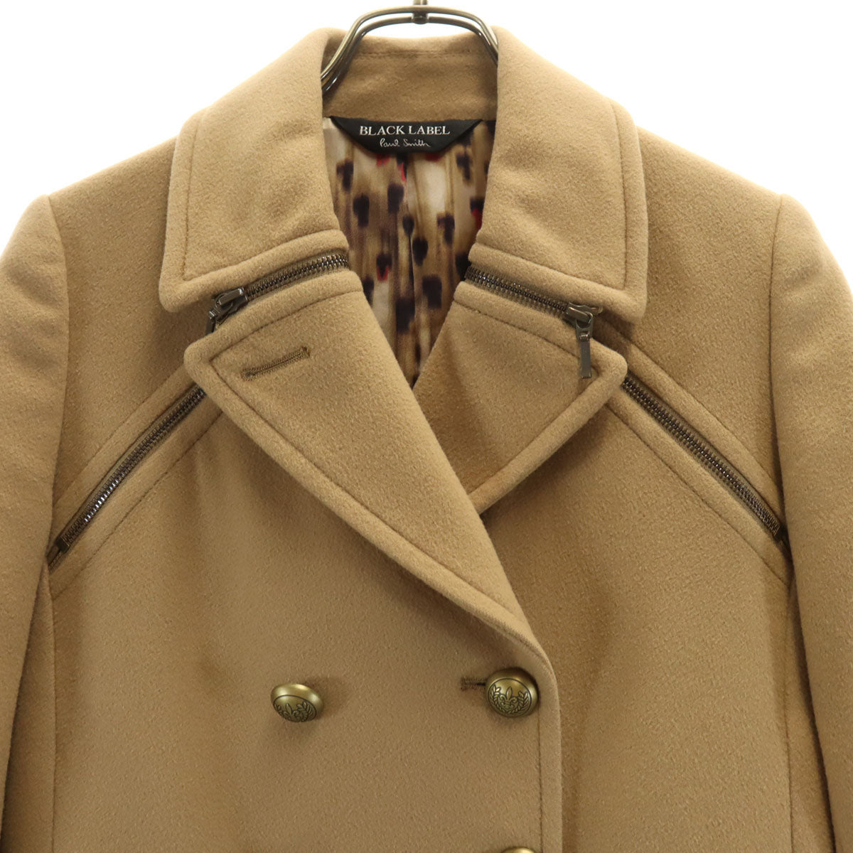 Paul Smith BLACK LABEL ポールスミス ブラックレーベル ダブルブレスト ウールコート 38 ベージュ レディース