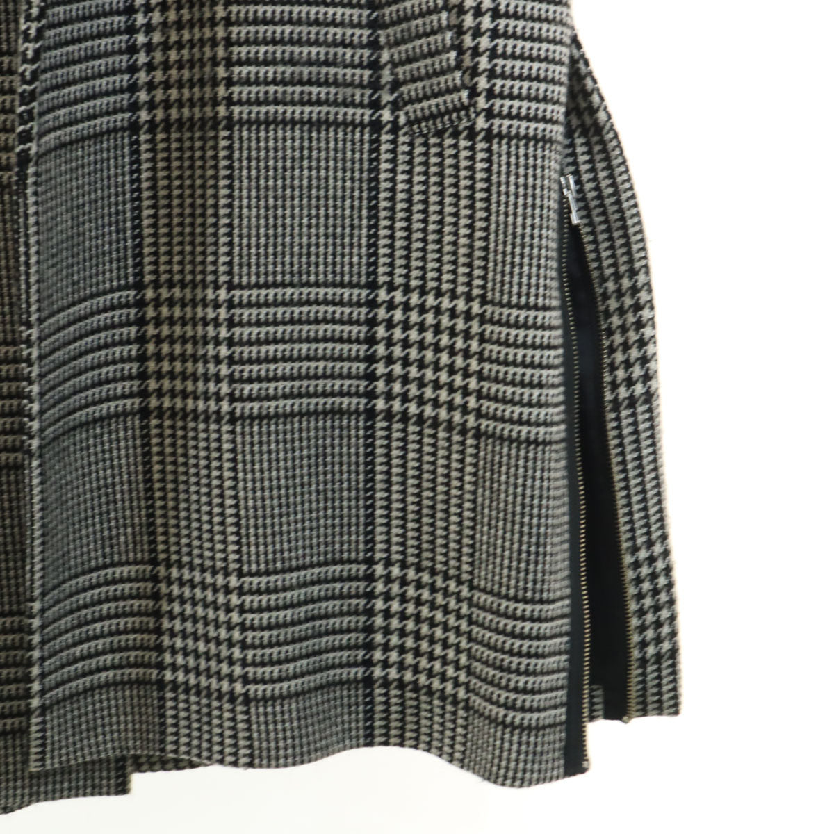 Munich ミューニック 日本製 ウール 千鳥柄 コート S ブラック系 レディース