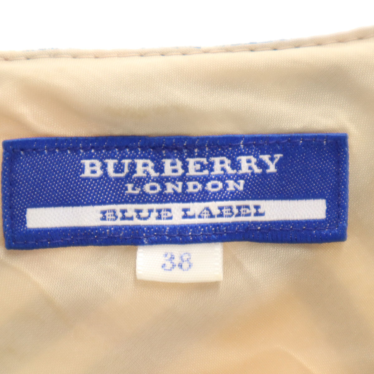 BURBERRY LONDON BLUE LABEL バーバリー ロンドン ブルーレーベル 日本製 ノバチェック ノースリーブ ワンピース 38 ベージュ 三陽商会 レディース