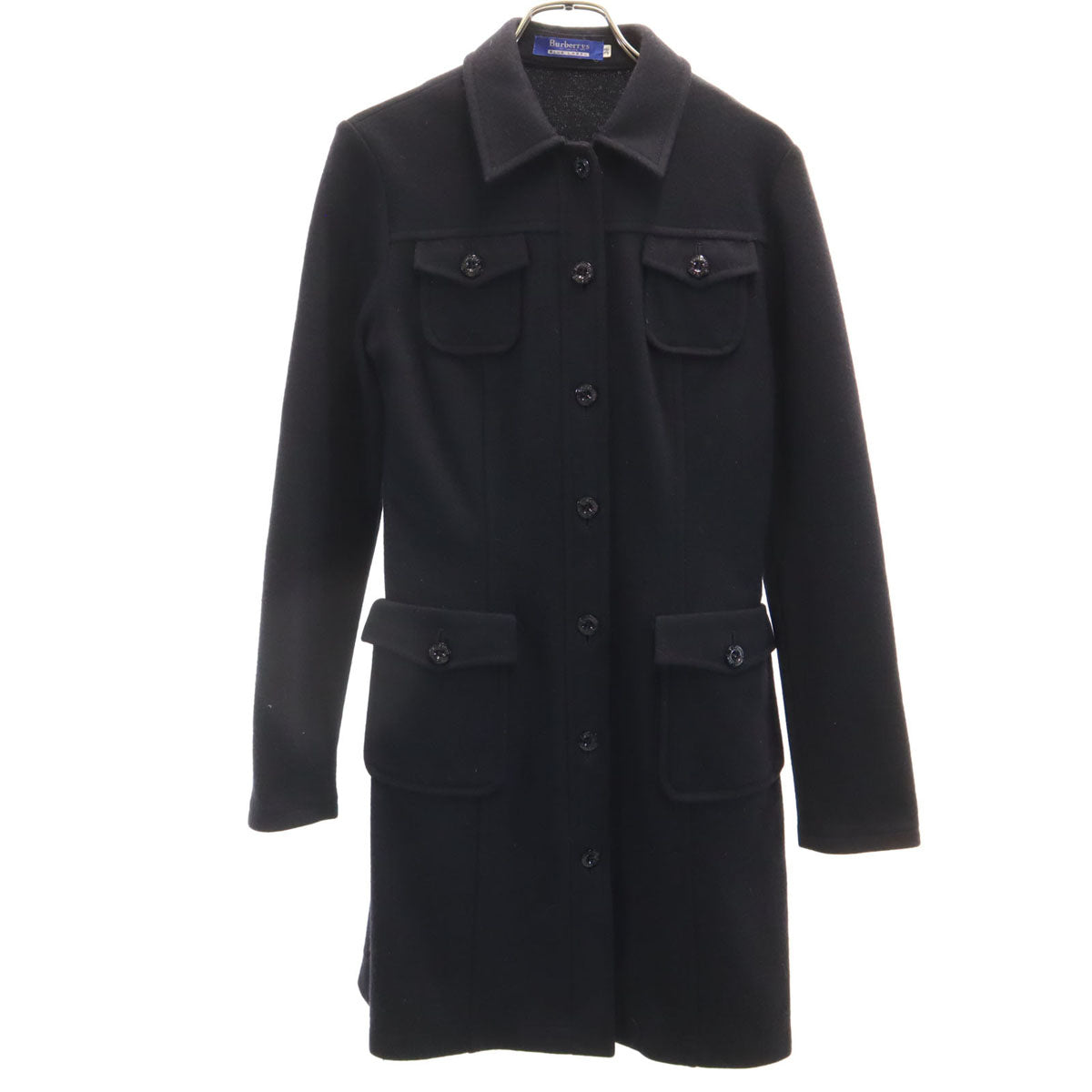 Burberrys OF LONDON BLUE LABEL バーバリーズオブロンドンブルーレーベル 90s オールド ウールコート 38 ブラック レディース
