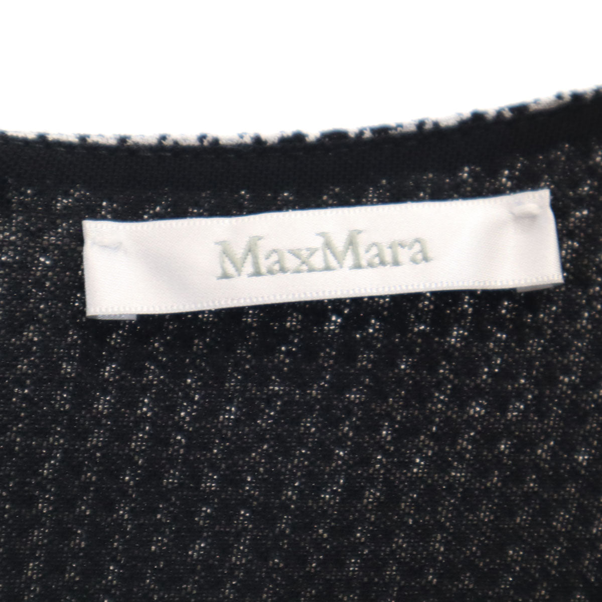 MAX MARA マックスマーラ 千鳥格子柄 長袖 ロングワンピース 36 ブラック系 レディース