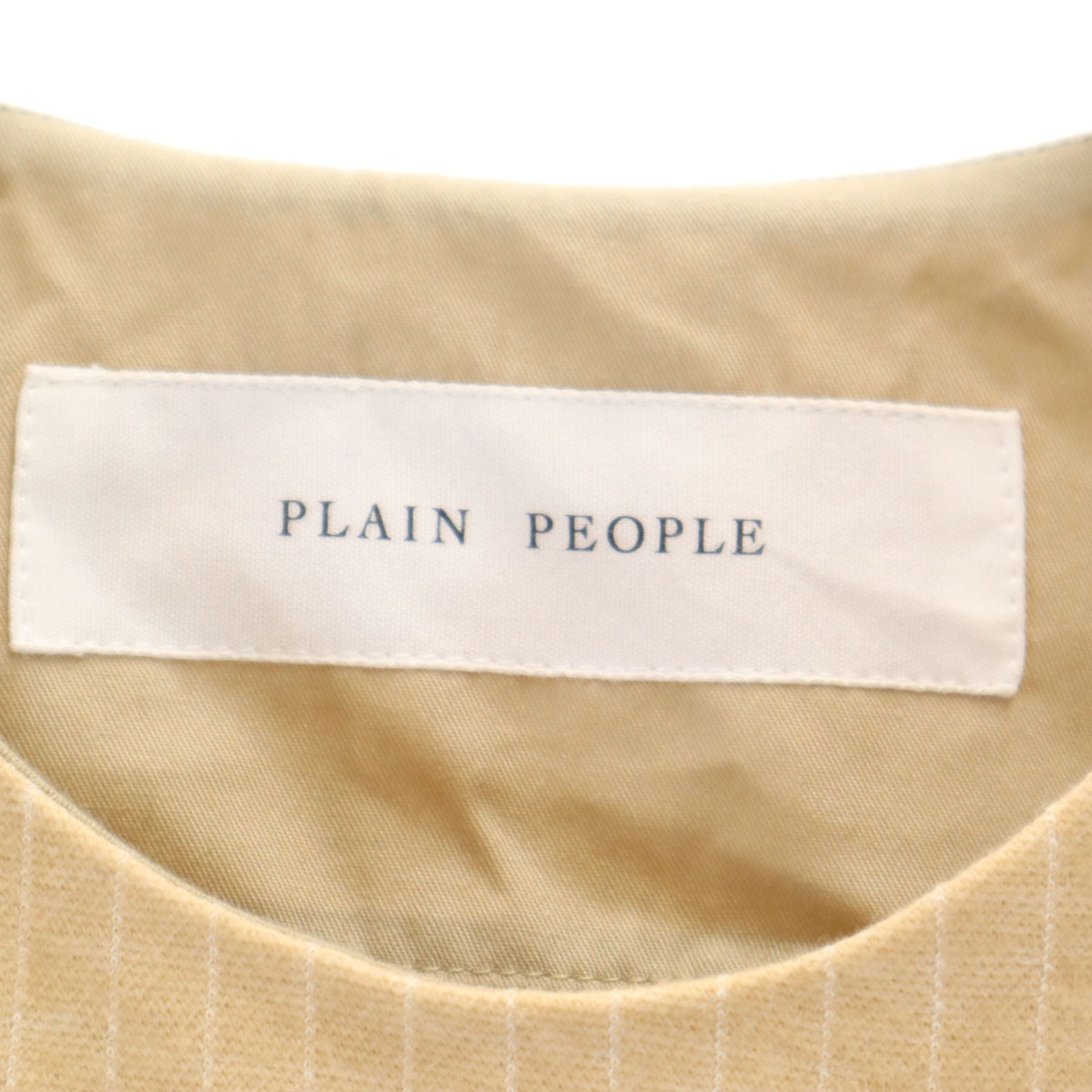 PLAIN PEOPLE プレインピープル ストライプ柄 ノースリーブ ロングワンピース 9 ベージュ レディース