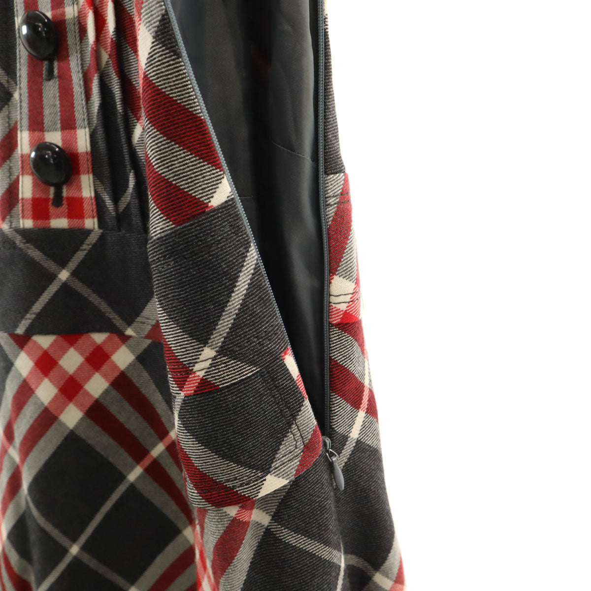BURBERRY LONDON BLUE LABEL バーバリー ロンドン ブルーレーベル 日本製 チェック柄 ノースリーブ ワンピース 38 チャコールグレー 三陽商会 レディース