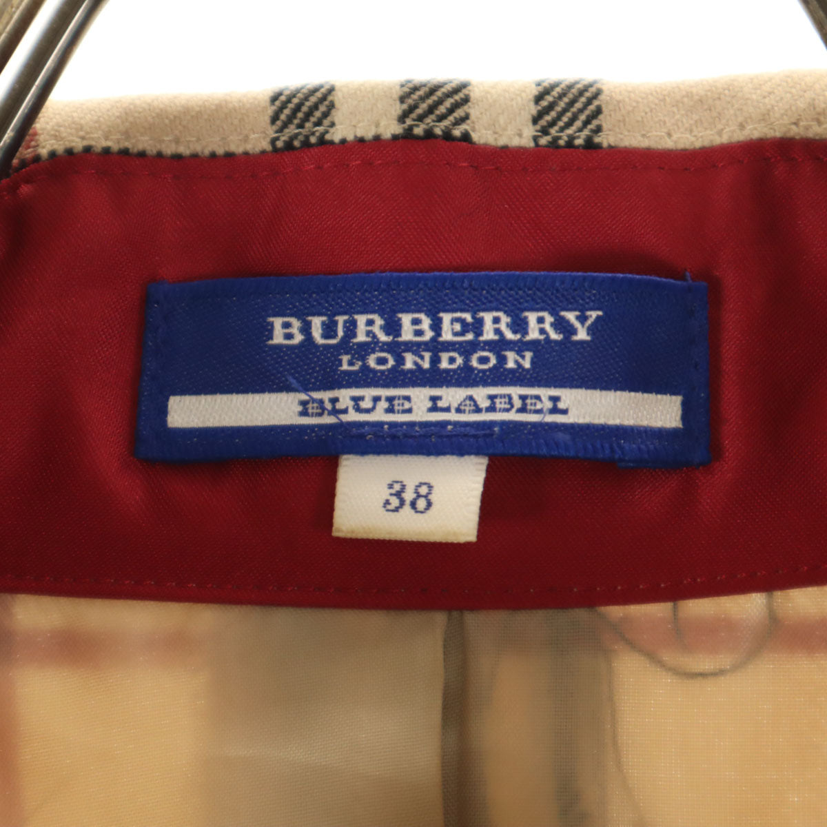 BURBERRY LONDON BLUE LABEL バーバリー ロンドン ブルーレーベル ノバチェック コート 38 ベージュ 三陽商会 レディース