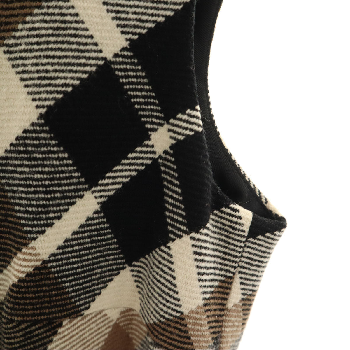 BURBERRY LONDON BLUE LABEL バーバリー ロンドン ブルーレーベル チェック柄 ノースリーブ ミニワンピース 36 グレー 三陽商会 レディース