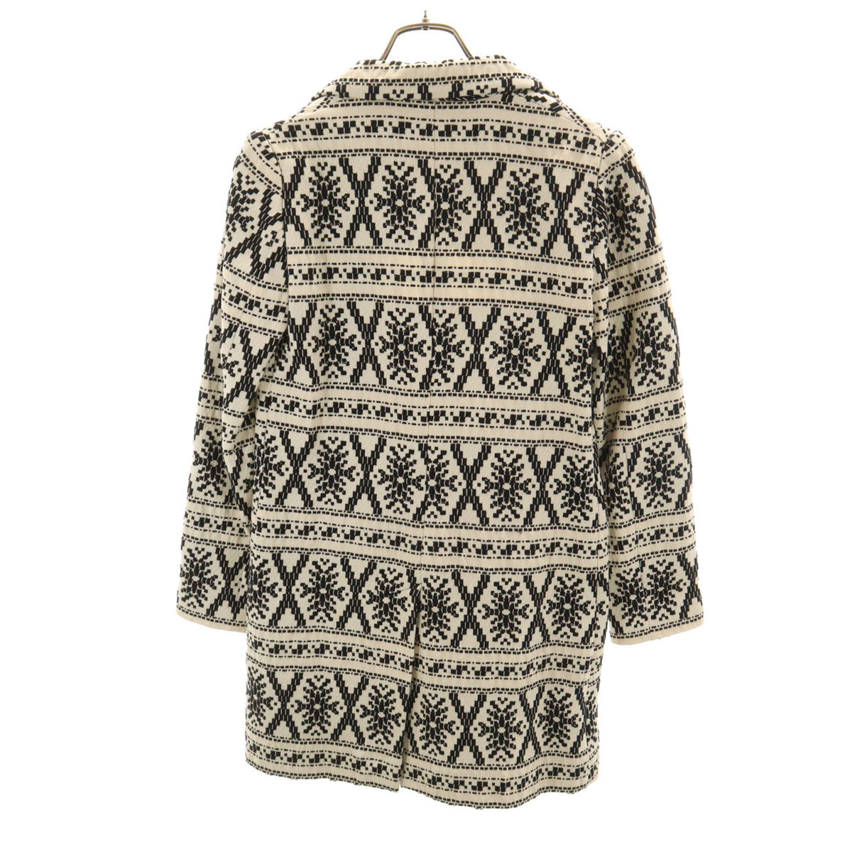 DESIGUAL DESIGNED BY M. CHRISTIAN LACROIX デシグアル バイ ムッシュ クリスチャン ラクロワ 総柄 チェスターコート 36 アイボリー レディース