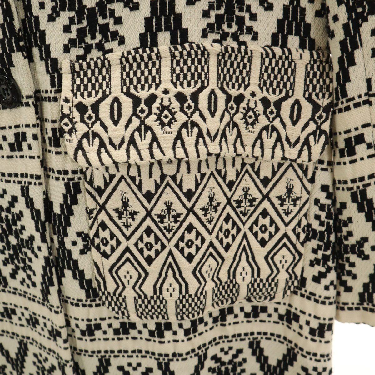 DESIGUAL DESIGNED BY M. CHRISTIAN LACROIX デシグアル バイ ムッシュ クリスチャン ラクロワ 総柄 チェスターコート 36 アイボリー レディース