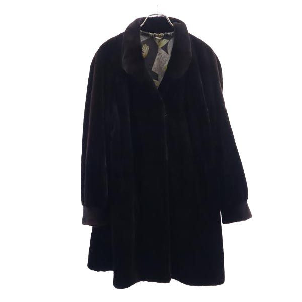 SAGA MINK サガミンク リアルファー コート 焦茶系 毛皮 レディース