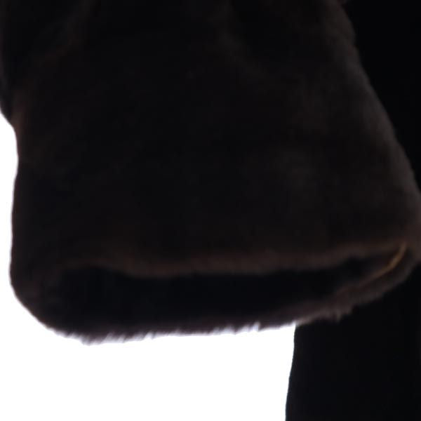 SAGA MINK サガミンク リアルファー コート 焦茶系 毛皮 レディース