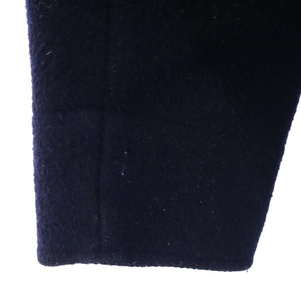 ダントン ウールブレンド ロゴ刺繍 コート 40 ネイビー Danton レディース