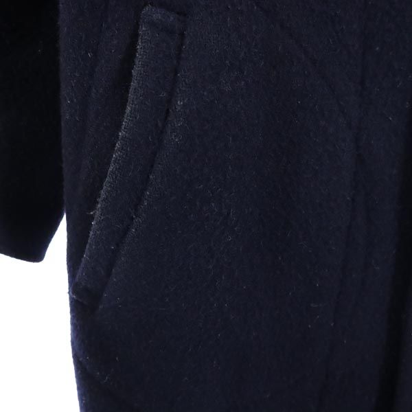 ダントン ウールブレンド ロゴ刺繍 コート 40 ネイビー Danton レディース