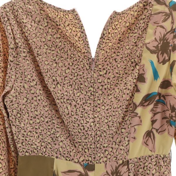 Lily Brown リリーブラウン 総柄 長袖 ロングワンピース F パッチワーク風 レディース