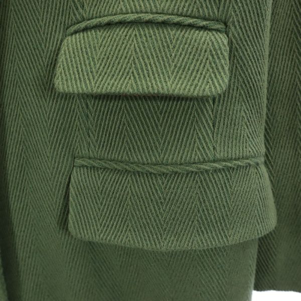 Paul Smith ポールスミス ウールブレンド ヘリンボーン コート 40 カーキ レディース