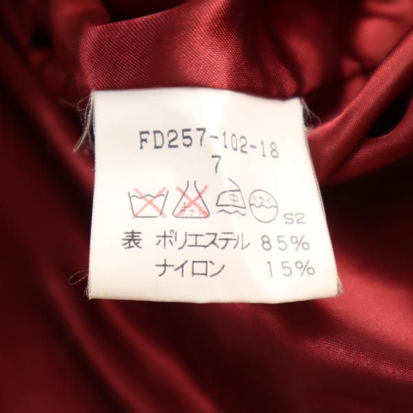 BURBERRY バーバリー 総柄 中綿コート 7 レッド系 レディース