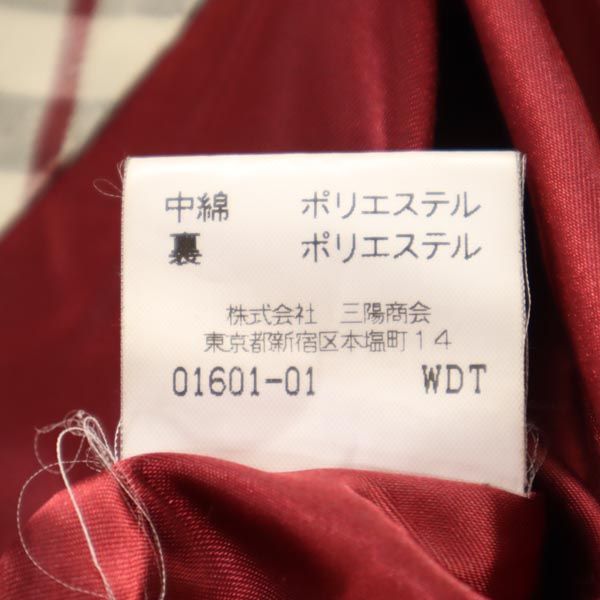 BURBERRY バーバリー 総柄 中綿コート 7 レッド系 レディース