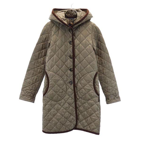 LAVENHAM ラベンハム キルティングコート 6 ブラウン系 フード レディース