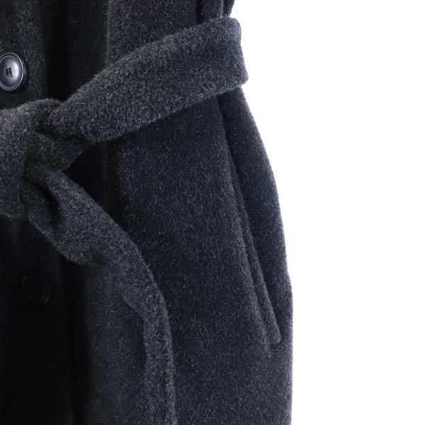 マックスアンドコー イタリア製 モヘヤ ウールブレンド コート 38 グレー系 MAX&CO ウエストリボン レディース