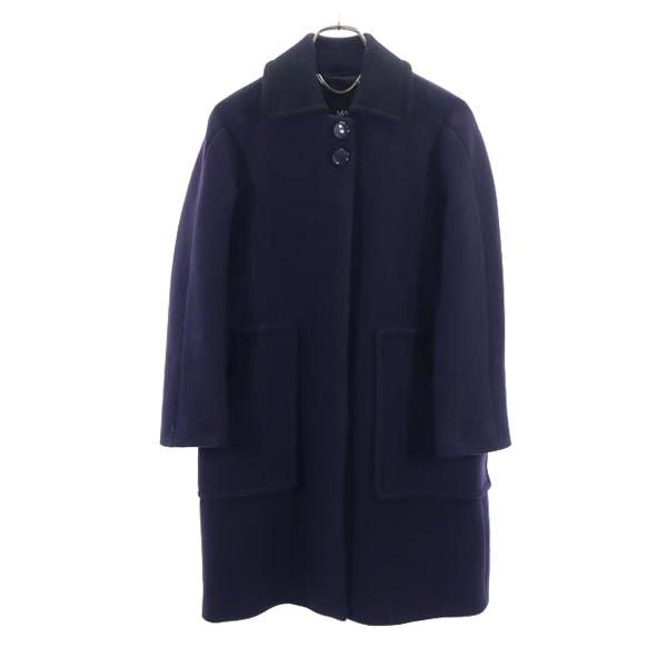 MAX&CO マックスアンドコー ウールブレンド コート 36 紺×黒 レディース