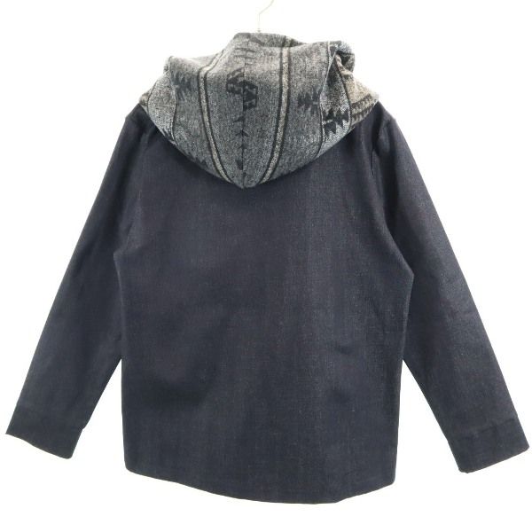 新品 HB エイチビー ジプシー ライダースジャケット L 黒 ショールカラー フード デニム ジャケット メンズ