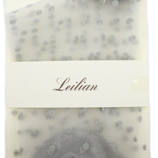 未使用 Leilian レリアン ドット柄 シースルー ソックス 23-24cm グレー シアー 靴下 レディース