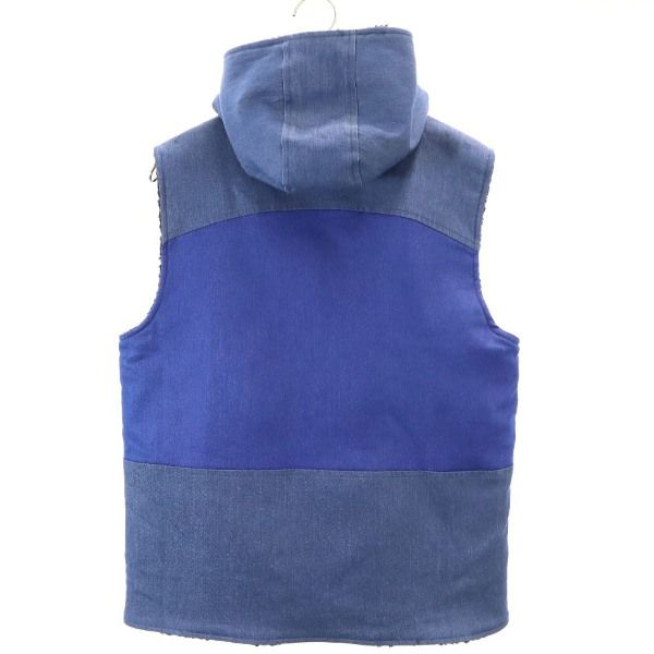 新品 HB エイチビー オルタネイト フーディボア ベスト M 青 紺 デニムクレイジー切替 メンズ