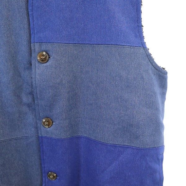 新品 HB エイチビー オルタネイト フーディボア ベスト M 青 紺 デニムクレイジー切替 メンズ