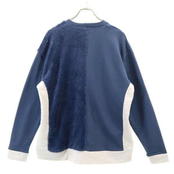 新品 HB エイチビー 長袖 スイッチング ボア カットソー XL 青 切替 トレーナー メンズ