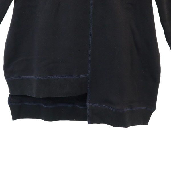 新品 HB エイチビー 長袖 スウェットパーカー M 黒 ステップ ロング パーカー 変形 トレーナー メンズ