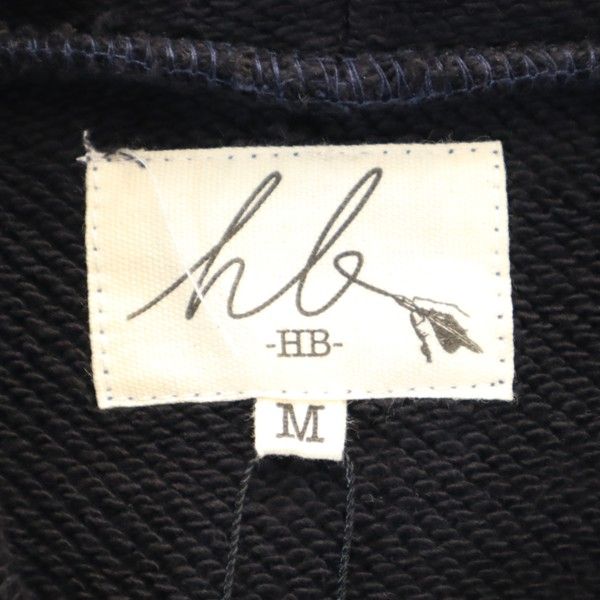 新品 HB エイチビー 長袖 スウェットパーカー M 黒 ステップ ロング パーカー 変形 トレーナー メンズ