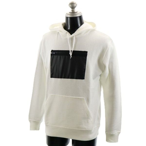 新品 Star Star Re:MODEL 長袖 スウェットパーカー M 白 黒 リップナイロンポケット メンズ