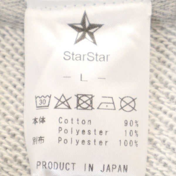 新品 Star Star Re:MODEL 長袖 スウェットパーカー L 灰 紫 リップナイロンポケット メンズ