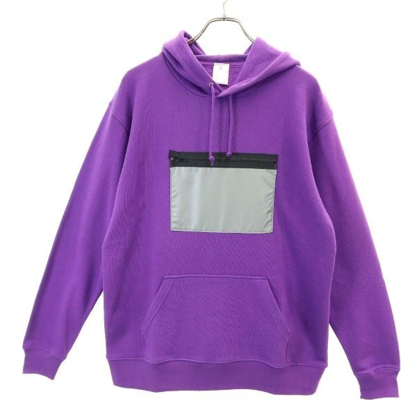 新品 Star Star Re:MODEL 長袖 スウェットパーカー L 紫 灰 リップナイロンポケット メンズ