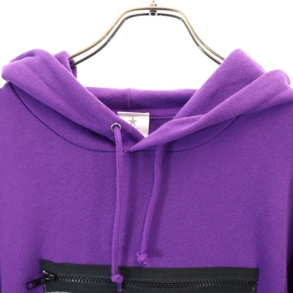 新品 Star Star Re:MODEL 長袖 スウェットパーカー L 紫 灰 リップナイロンポケット メンズ